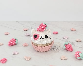 Motif au crochet pour cupcakes et chats Sugarbell | Amigurumi kawaii (Patron PDF)