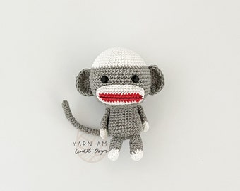 Timmy the Sock Monkey | Amigurumi Crochet Pattern | Instant PDF Download | Mini Sock Monkey Amigurumi Pattern | Handmade Plushie | DIY