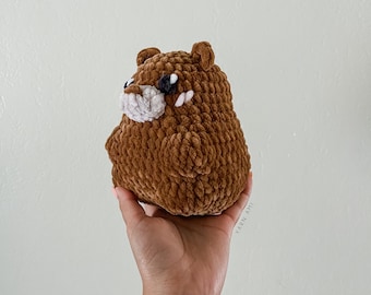 BooBear Crochet Pattern | Bear Amigurumi | Chonky Bear Plushie | Handmade DIY Crochet Instructions | Chunky Yarn Pattern | BooBear Pattern