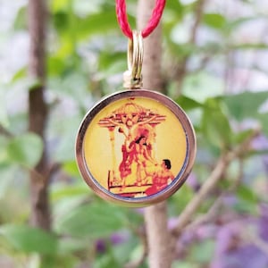 Baglamukhi Pendant | Brass Spiritual Necklace | Handmade Hindu Devotional Jewelry