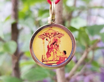 Baglamukhi Pendant | Brass Spiritual Necklace | Handmade Hindu Devotional Jewelry