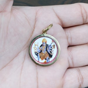 Kaali Mantra Pendant Kali Pendant For Success 100% Brass Metal Golden Color Energized