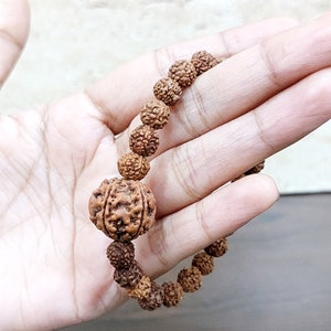 5 Mukhi Face Rudraksha Bracelet Yoga Healing Beaded