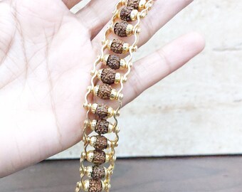 5 mm Rudraksh Bead Size 5 Mukhi Face Rudraksha Bracelet Yoga Healing Beaded