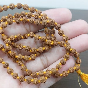 3 mm Perlen Größe 5 Mukhi Rudraksha Mala 5 Face Rudraksha Halskette 100% Original Energetisiert
