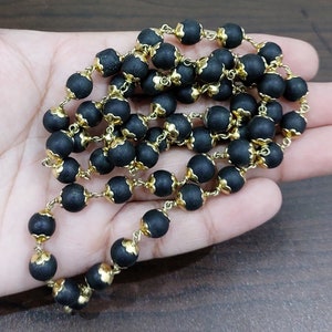 Shaligram Mala Gopal 54+1 Beads 7 mm Beads Size In Shaligram Neckalce 100% Real Energized