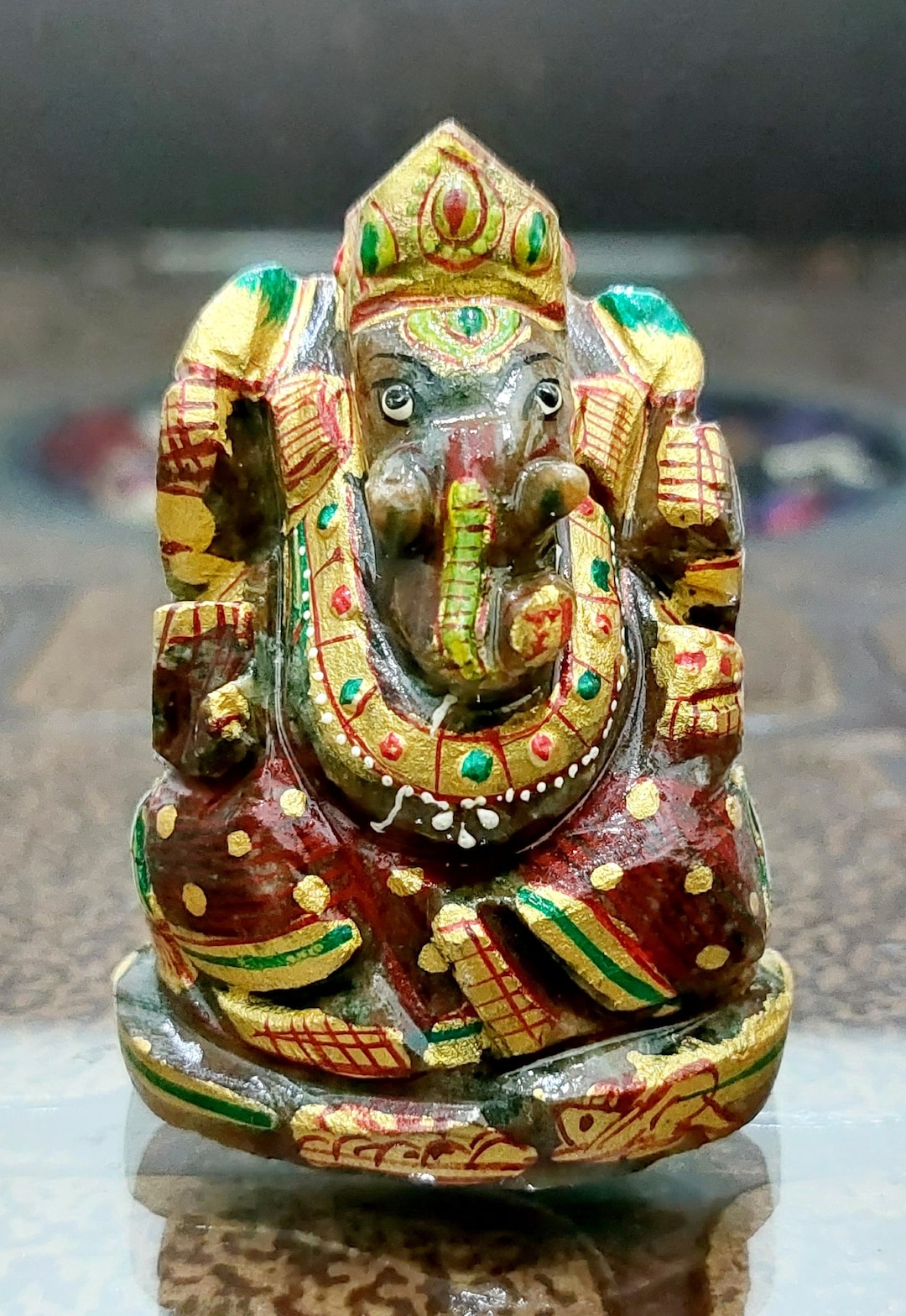 緑石製・ヒンドゥ教の神・ガネーシャ（手彫り） il_1080xN.4814823400_c6mn.jpg