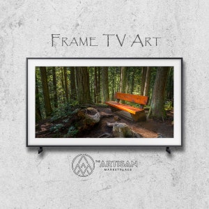 Samsung Frame TV Art | Bundle Set of 5 | Frame TV Art | Samsung Frame Art | Digital Art |Original Art  | Bench in the Woods
