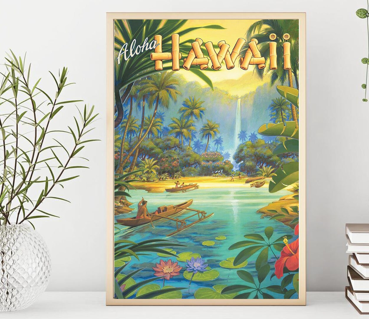 Aloha Hawaii Vintage Hawaiian Travel Poster Wall Art Decor Etsy