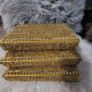 CRUSH GOLD DIAMOND 3 piece Glam Decor Book Set | Display Books