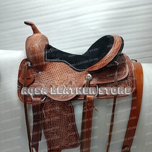 Hochwertiger Ranch Roper Ledersattel mit KOSTENLOSEM passenden Set.