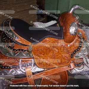 New Western Leather Show  Saddle With FREE MATCHING SET.