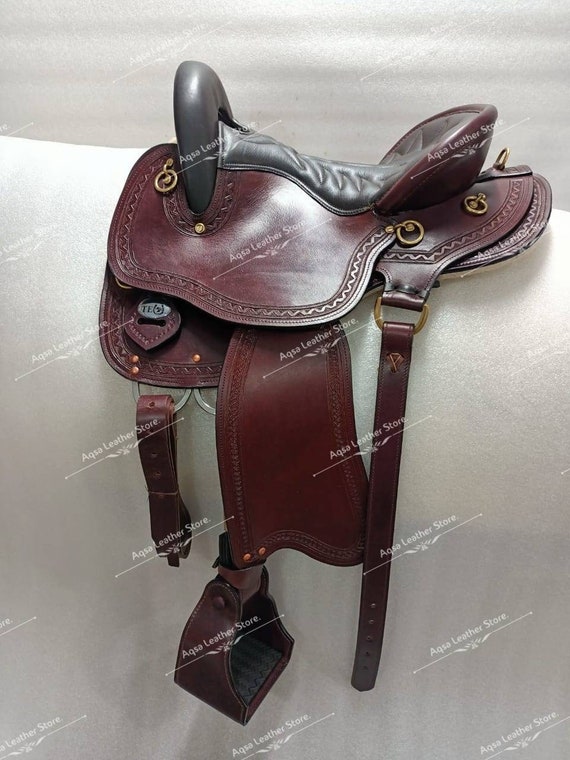 Selle Western Endurance En Cuir - Taille 14 à 18 Pouces - Équitation Randonnée - ASHMIRA SADDLERY