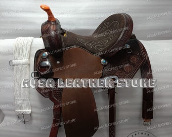 Gonna Rotonda In Pelle Per Sella Western Barrel Racing - Marrone - Spedizione Gratuita