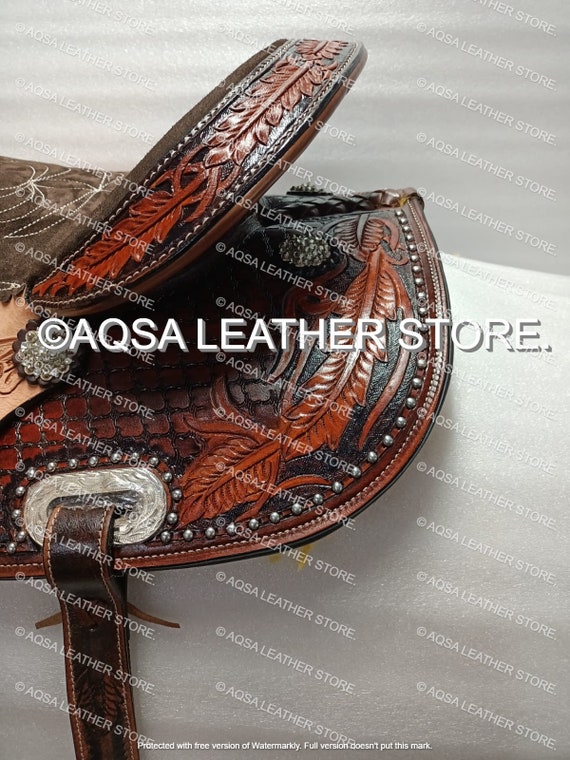 Selle Américaine Barrel Racing 15″ – American Saddlery Cuir, état 8.5/10