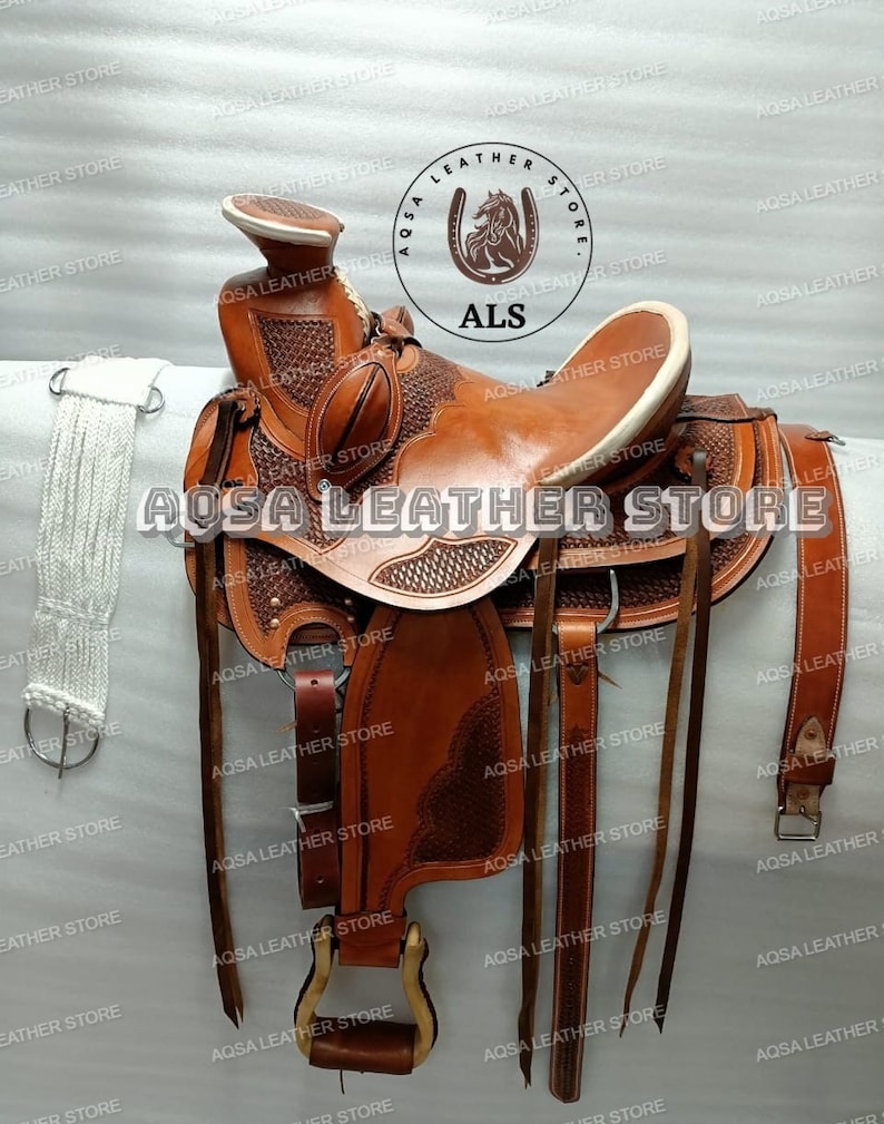 Wade Leather Saddle With Free Matching Headstall, Breast Collar, Front And Back Cinches.