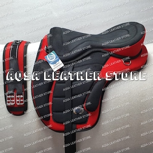 Treeless Synthetic Freemax Saddle With Stirrups And Matching Girth. Available In Various Sizes And Color Options.