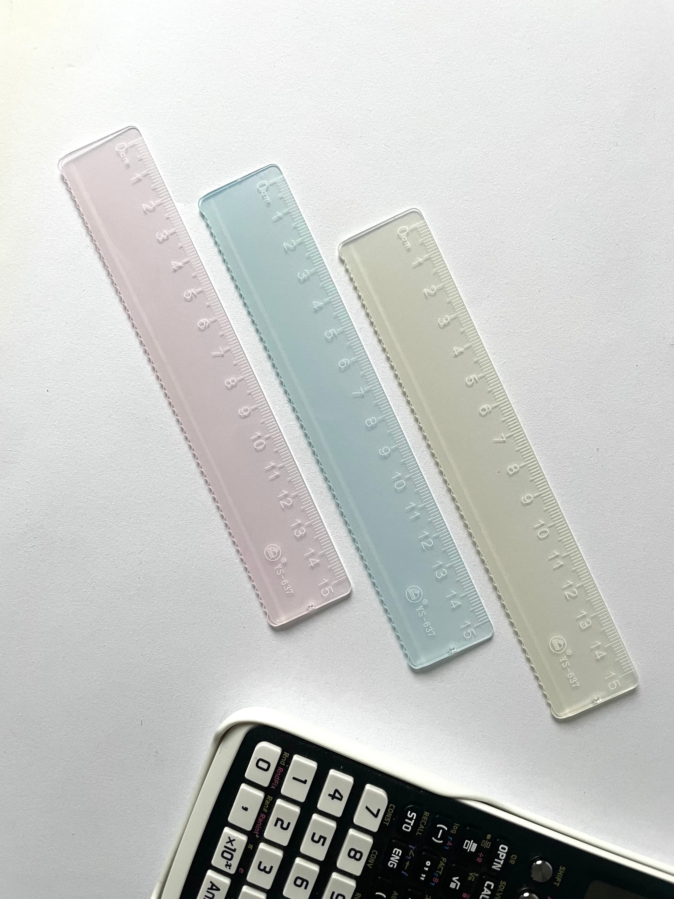 6 Inch / 15cm Rulers Shatter Resistant Pack of 5 Pastel Colours