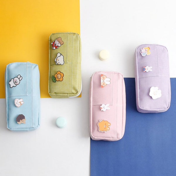 Cute Pencil Case|| Make up pouch Kawaii Multifunction Large Capacity Estuche Escolar Simplicity School Supplies Pencilcase +3 Random Medals