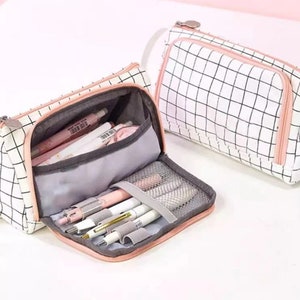 Canvas Pen Case Super Big 3 Layer Capacity Pencil Box School Office Supplies Stationery for Girls Gift