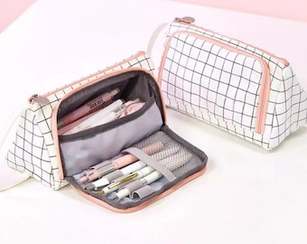 Canvas Pen Case Super Big 3 Layer Capacity Pencil Box School Office Supplies Stationery for Girls Gift