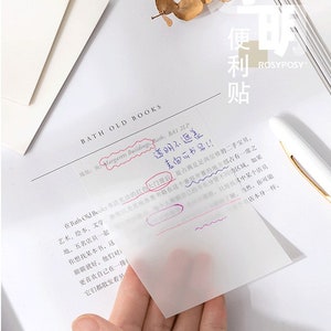 50 Sheets Simplicity Ins Style Transparent Sticky Note Decoration Student Study Memo Pad School Office Supplies
