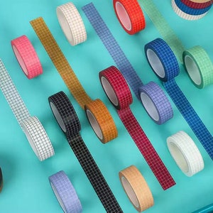 1pcs /Set  Colorful Grid DIY Washi Tape Scrapbooking Diary Decorative Masking Tape School Supplies Kawaii Stationery