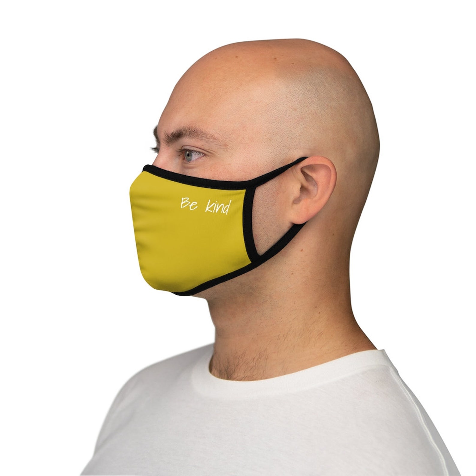 Be Kind with this Mustard Yellow Fitted Polyester Face Mask / Etsy