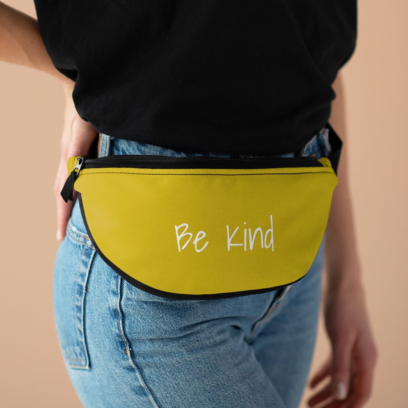 Be Kind with this Mustard Yellow Fanny Pack / A great unisex Etsy