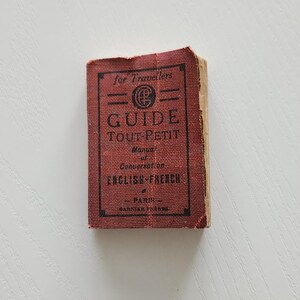 Rare French-English Miniature Tout-Petit Manual Of Conversation -- Travel Word Reference Guide -- Language Book