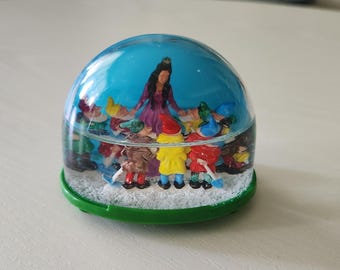 Vintage German Snow White And The Seven Dwarfs Snow Globe -- Souvenir Novelty