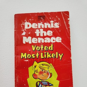 Dennis The Menace Voted Most Likely by Hank Ketcham -- 1971 Vintage Children&#39;s Comic Strip Paperback Book -- Cartoon Humor Book