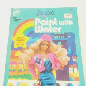 Vintage Barbie Paint With Water Coloring Book 1983 Unused