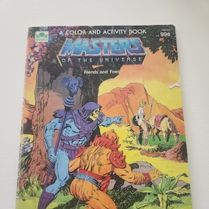 Masters Of The Universe Friends & Foes Color And Activity Book -- 1984 Vintage Children's He-Man Coloring Book -- Activites With Crayons