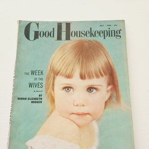 Vintage Good Housekeeping July 1958 Magazine Subscription. Vintage Magazine, 1950s Home Magazines, Advertising Ads Mixed Media Ephemera.