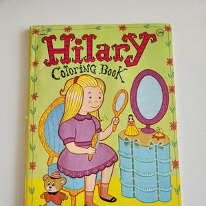 Vintage Children Coloring Books -- Hilary Coloring Book { 1975 } -- Travel Activities For Kids -- Girls Coloring Book -- Nostalgia Gift
