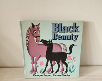Vintage 3-D Children's Pop-Up Books -- Black Beauty Octopus Pop-Up Picture Stories { 1980 } Pop-Up Action Book -- Children Interactive Book