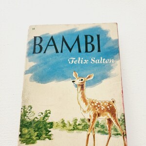 Bambi by Felix Salten Pocket Book Edition -- 1942 Vintage Children's Book -- Fairy Tale Book -- Children Classic Novel -- Collectible Book