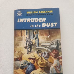 Vintage Paperback Books -- 1956 Intruder In The Dust by William Faulkner -- American Mystery Thriller Crime Fiction -- Classic Literature