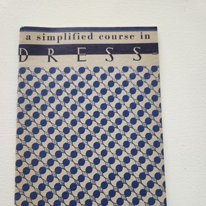 A Simplified Course In Dressmaking by Madelene Perrin -- 1939 Vintage Sewing Booklet -- Basic Learn To Sew Books -- Dress Tailoring Guide