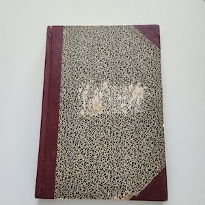 Antique Ledger Journal Book - Payroll Record Book - Antique Accounting Ledger - Old Fashioned Ledger Book - Marbled Customer Ledger/Journal