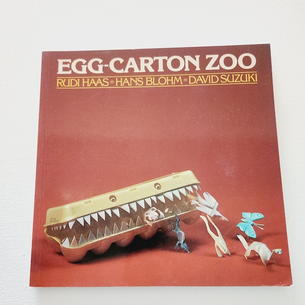 Egg Carton Zoo Recycling Art Craft Book -- Vintage Children Craft Book -- Children DIY Art Projects -- Children Fun Activities