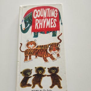 Counting Rhymes by Art Seiden Board Book { 1980 } Vintage Children&#39;s Book - Picture Book - Bedtime Stories - Baby Shower Book  Counting Book