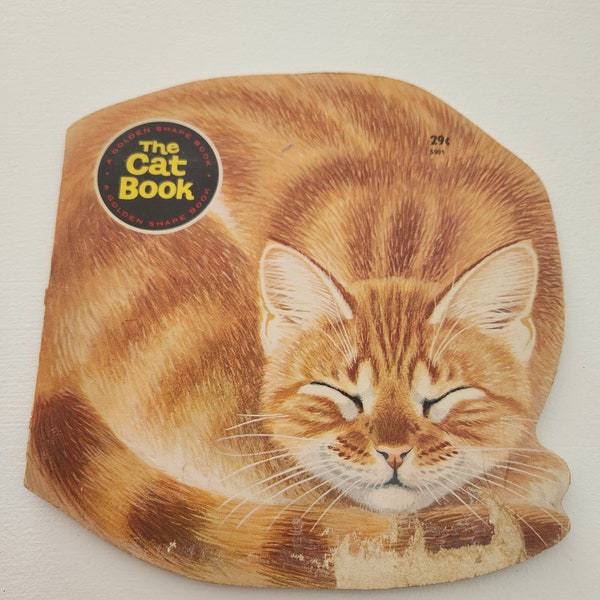 The Cat Book by Jan Pfloog -- Golden Shape Books -- 1964 Vintage Children's Book -- Cat Books -- Animal Picture Book -- Cat Lover Gift
