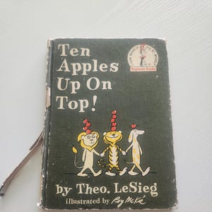 Ten Apples Up On Top! by Theo LeSieg { 1961 } Vintage Children&#39;s Hardcover Book -- Vintage Storybook  -- Children Classic Book --