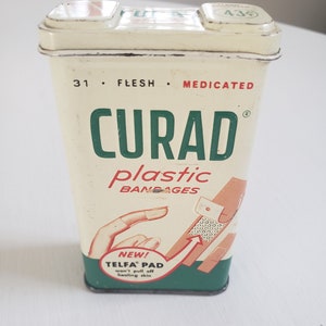 Vintage Curad Plastic Bandages Tin. Vintage Medicated Band Aid Tin,  Advertising Tin, Bathroom Tin, Collectible Tin, Toiletry Pharmacy Tins. -   Ireland