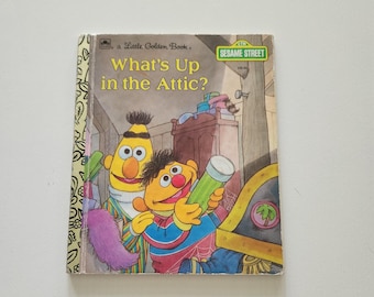 Vintage Sesame Street Little Golden Book - What's Up In The Attic (1995)