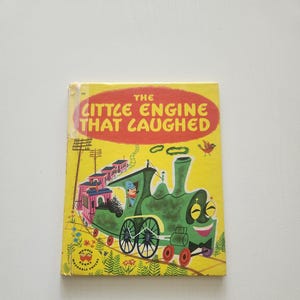 The Little Engine That Laughed by Alf Evers { 1950 } Vintage Children&#39;s Book -- Bedtime Stories - Picture Book - Train Fiction Young Readers