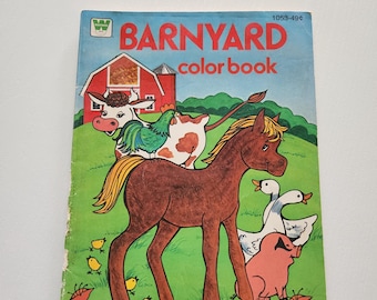 Vintage Barnyard Animal Coloring Book – Whitman 1975