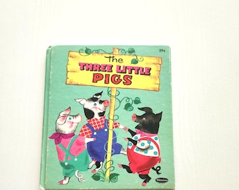 Vintage 1956 The Three Little Pigs Book – Hilda Miloche Illustrations